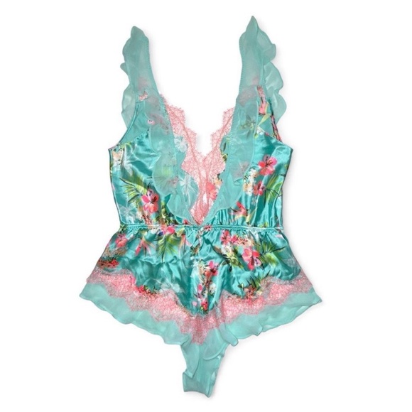 Victorias Secret Teddy Romper Y2K Tropical Print - Picture 4 of 10